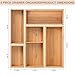 Bamboo Drawer Organizer 5 Pcs for Kitchen Multi-purpose Storage Dividers for Kitchen, Office, Jewelry, Cosmetics, Wooden Drawer Dividers for Drawer Organizer Desk Organizer Gift for Women Gifts Idea