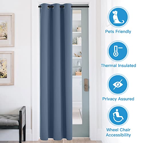 Image of RYB Home Blackout Curtains Thermal Insulating Privacy Temporary Door Curtains for Bedroom Closet Doorway Accordion Door Interior Living Room Kids Nursery Dining, Wide 60 x Long 90 inch, Stone