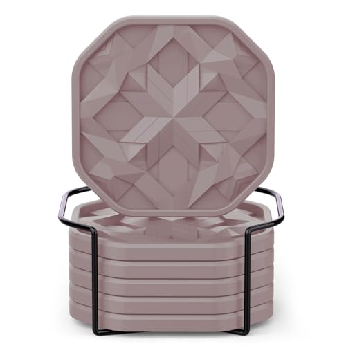 UMIRRO Silicone Cup Coasters for Drinks with Tailored Holder, Coffee