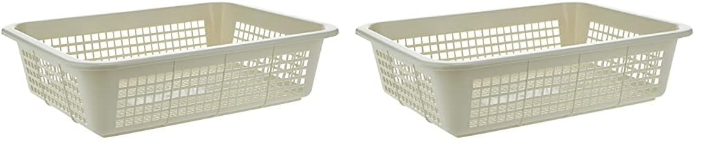 Cosmoplast Medium Fruit Tray Storage Basket, Off White (Pack of 2)