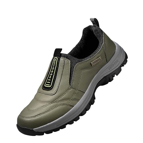 Relieffoot - Zapatos deportivos para caminar para hombre, cómodos, impermeables, zapatos ortopédicos Relieffoot, 2 Verde militar, 38 2/3 EU