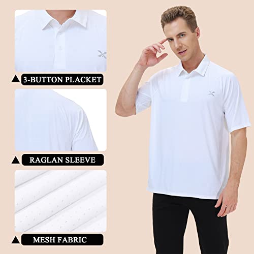 MOHEEN Men's Moisture Wicking Short Sleeve Polo Shirts UPF 50+ Lightweight Performance Golf Shirts M-6XL4