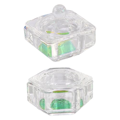 2 vasos mini para manicura en cristal profesional miniatura 1