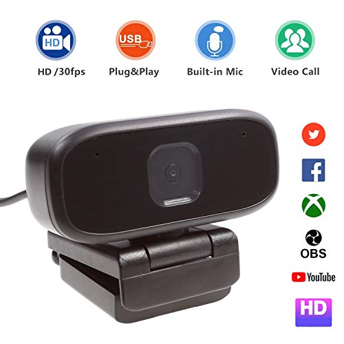 SIXGO Webcam with Microphone, HD Desktop Laptop Camera with 110-Degree Wide View Angle