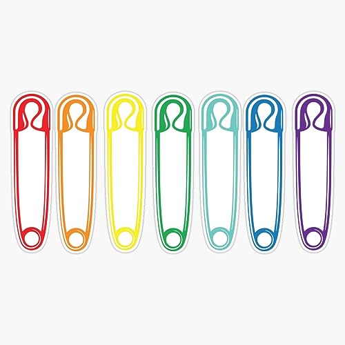 Magnet Rainbow Safety Pins Magnetic Vinyl Sticker Decal 5'