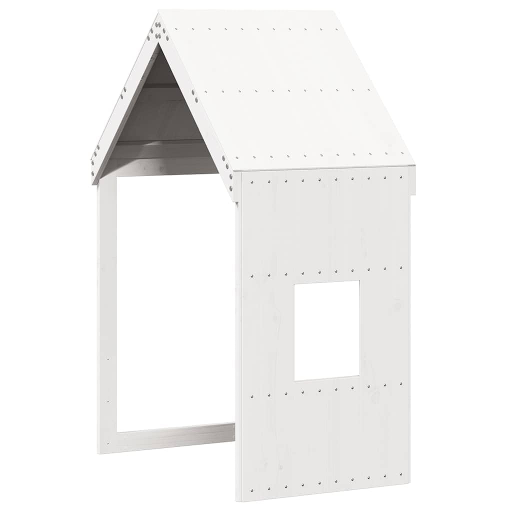 Toit de lit pour enfants blanc en bois de pin massif vidaXL 60x89x134.5cm