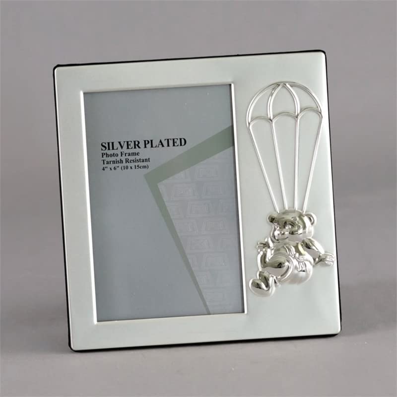 Jiallo Metal Bear Parachute Photo Frame 4x6'' in Silver Finish