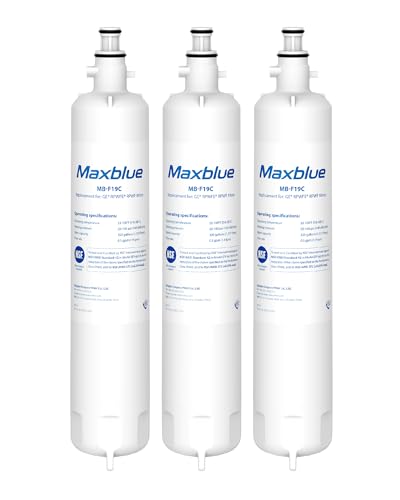Maxblue MB-F19C Replacement for GE RPWFE RPWF (with CHIP) Refrigerator Water Filter Compatible with WSG-4 WF277 GFE28GMKES PFE28KBLTS GFD28GSLSS PWE23KSKSS GYE22HMKES DFE28JSKSS 3 Filters
