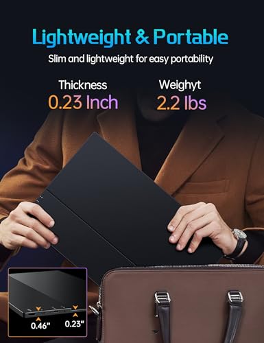 Image of CAPERAVE 17.3 inch Portable Monitor 4K, 500 Nits 3840 * 2160p 100% Adobe RGB Travel Monitor with Bulit-in Kickstand & Speakers, Portable Computer Monitor, External Monitors for Laptop PC Xbox Switch PS4 /5