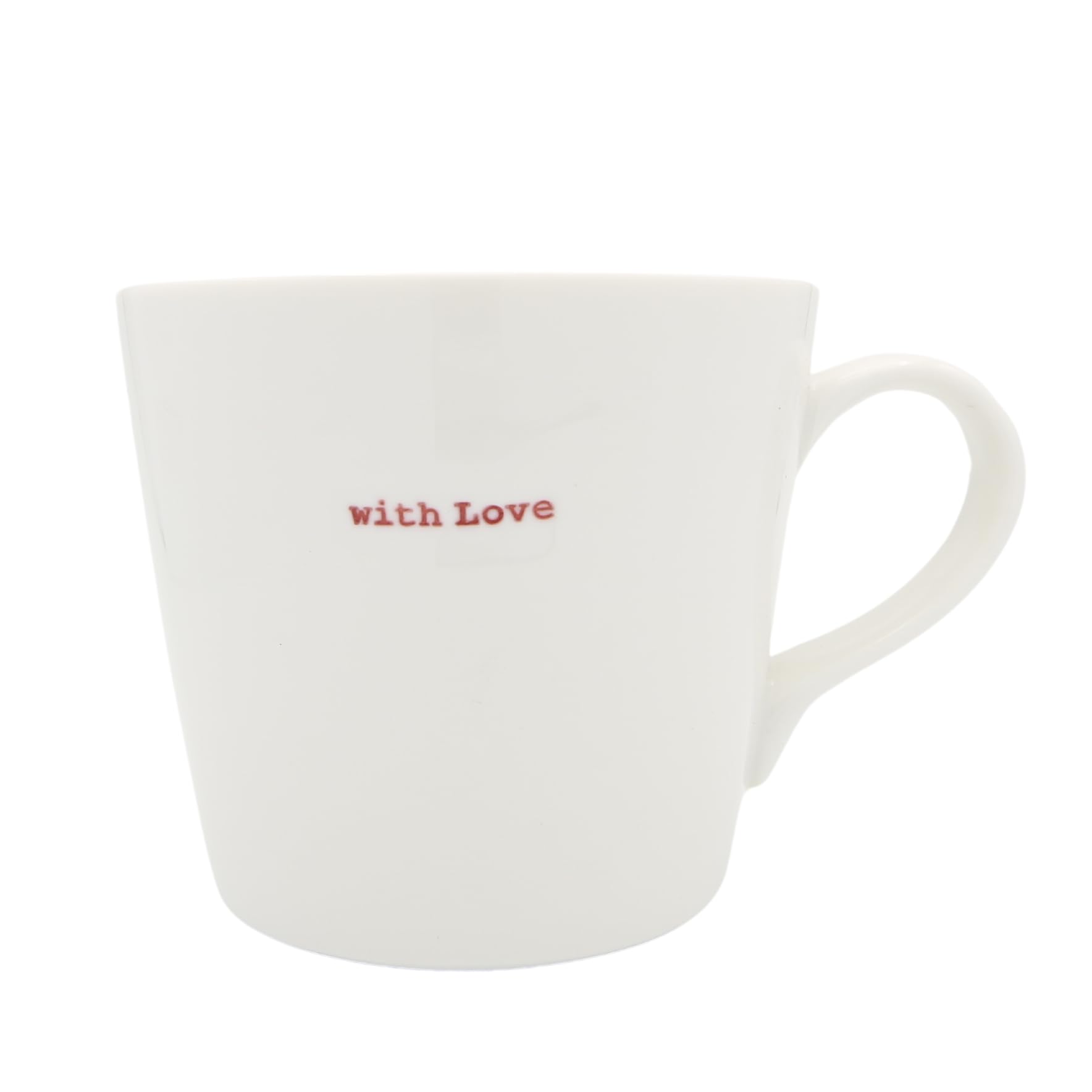 Keith Brymer Jones Word Range - Taza grande de cerámica blanca con amor (rojo) - 500 ml - En caja de regalo