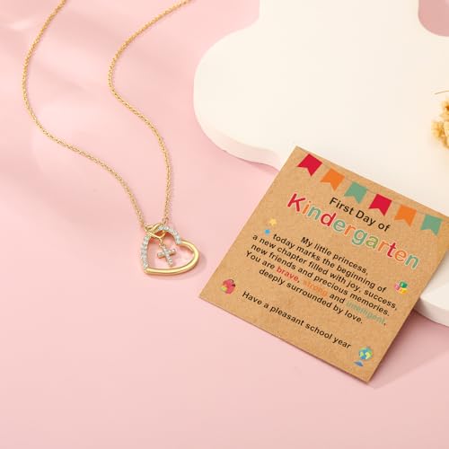 First Day of Preschool/Kindergarten/1st Grade/2nd Grade/Back to School Necklace, Heart Cross Stuff Jewelry Gifts2