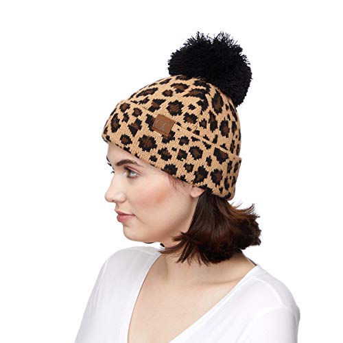 Image of C.C Exclusives Solid Ribbed Color Beanie hat with Pattern Cuff HAT-80