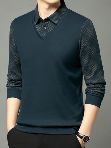 Men's Winter Thick Thickened Collar Long Sleeve Middle-Aged Warm Top Men4