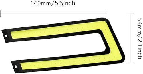 Paquete de 2 luces LED COB universales en forma de U, luces LED COB blancas de alta potencia, lámpara decorativa impermeable DRL luz diurna luz