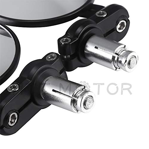 New 1 Inch Bar End Round Mirrors For Kawasaki Suzuki Ducati Black #TOP6