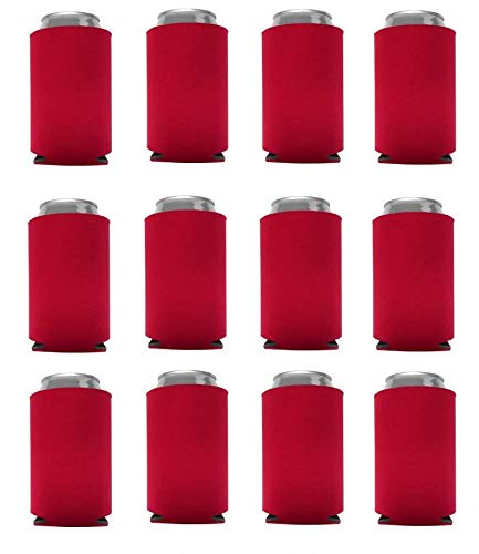 Can Cooler Sleeves Blank Poly Foam (12, Red)