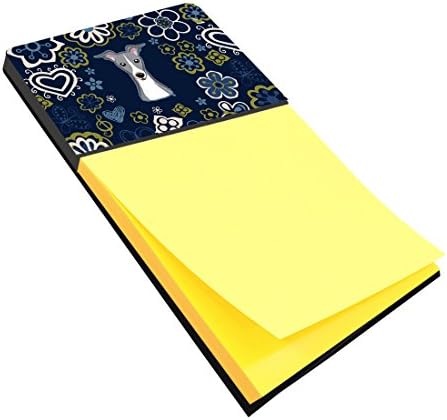 Blue Flowers Italian Greyhound Sticky Note Holder image 2