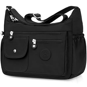 Womens Shoulder Bag Multi Pockets Crossbody Bags for Women Travel Handbag with Adjustable Shoulder Strap Nylon Cross Body Bag Waterproof Messenger Bag for Shopping Hiking Travel