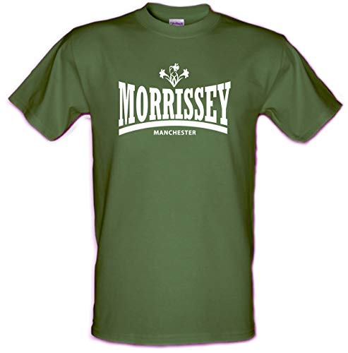 Photo de Revolutionary Tees Morrissey Manchester T-shirt en coton épais avec logo The Smiths - Vert - XX-Large