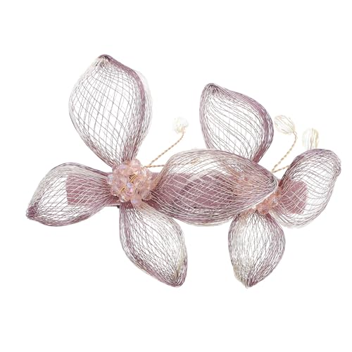 Pinzas de cabello con diseño vintage de cobre y cristales rosas refinados