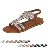 Perfekte Anpassung An Den Fuß: Die glitzer schuhe damen sommer haben elastisches Banddesign, bequem und nicht eng, einfach an- und auszuziehen, kein Gefühl der Einschränkung, sommerschuhe damen strass optimale Anpassung an den Fuß, verteilen Sie den Druck auf Ihre Füße, gehen Sie ruhig und haben Sie einen hohen Sicherheitsfaktor