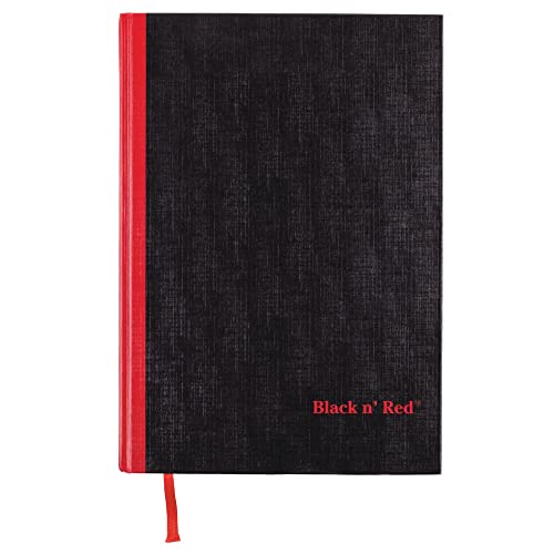 Black n' Red Notebook, Business Journal, 11-3/4' x 8-1/4', 96 Sheets, Ruled, Optik Paper, Hardcover, Casebound, Black (D66174)