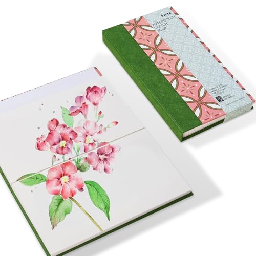 Arrtx Watercolor Journal, 7.28x4.13'', 140 LB, 300 GSM, 100% Cotton Paper, Hot Press, 24 Sheets, Hardcover Watercolor Sketchbook for Use As Travel Notebook for Artists Adults Students image 9
