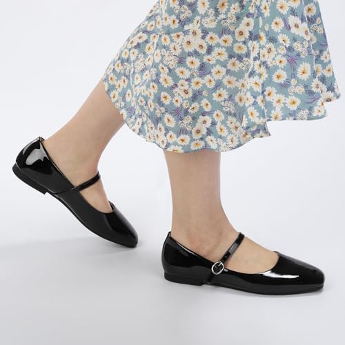 Image of Women's Mary Jane Shoes, Ballet Flats for Women, Square Toe Shoes for Women