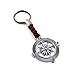 Produktbild Schlüsselanhänger Schlüsselring Kompass schön gearbeitet an Lederband, 7 cm Plus Ring 2,5cm