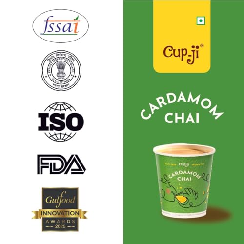 Image of Cup-Ji Cardamom Chai Premix Cups | Instant Tea | 7 Cups | Kadak Ghar-Wali | No Added Sugar | Desi Chai | On the Go | Easy Prep | For Office and Travel