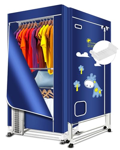 Heated Clothes Airer, 1600W-1.7 Meter Electric Clothes Dryer (Anion) with 12 Hangers, 3-Tier Foldable Heated Clothes Airer Rack with Cover, Energy Saving Heated Airers for Indoor, Apartment