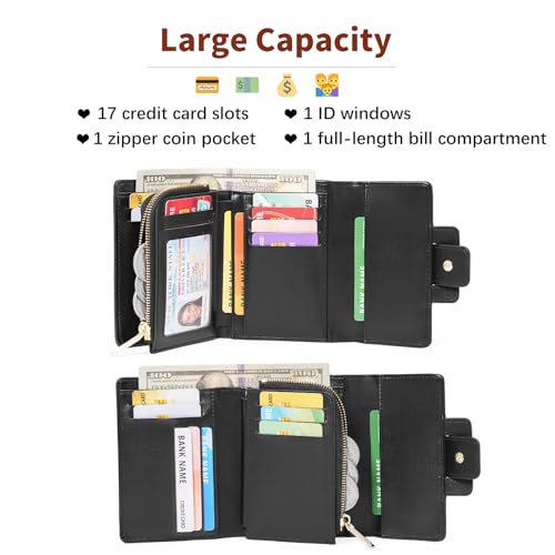 Image of Wallet Women Ladies Card Purse Small Billfold with Zipper Coin Pocket