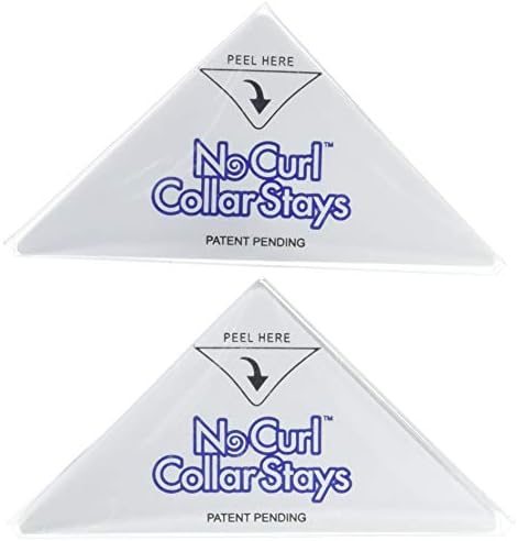 No Curl Collar Polo Shirt Collar Stays 20 Pair Refill Pack: Peel-&-Stick, Temporary