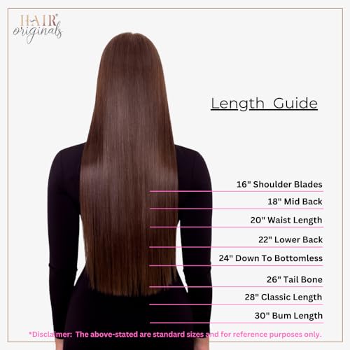 Image of Hair Originals 100% Natural Human Hair Women's Extensions | 4 Piece Clip Set | For Everyday Use (Natural Black, 16 Inches)