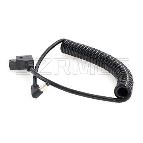 SZRMCC Anton Bauer D Tap to DC 5.5X 2.5mm Right Angle Coiled Power Supply Cable for DSLR Rig BlackMagic Cameras SmallHD DP6-SDI DP6-SLR Monitor (Right Angle DC2.5)