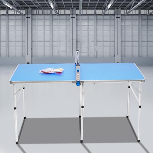 Tischtennisplatte Klappbar Indoor 152 * 76 * 76cm Tischtennis Set Netz Ping Pong Tisch Freizeittisch mit Griff Schläger und Tischtennisball – Bild 7
