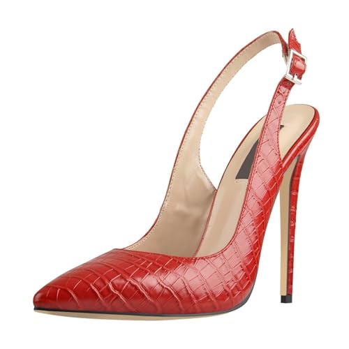 Sandales pointues rouges à talons hauts, les chaussures idéales pour un mariage élégant