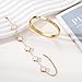 TICVRSS 18K Gold Plated Clover Bracelet Gold Love bangle Set for Women Stackable Cute Fashion Simple Friendship Bracelet Lucky Bracelets Jewelry Gifts Trendy for Women 6.3in
