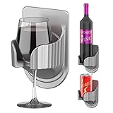 QUIDAOSO Wine Glass/Beer/Drink/Can/Bottle Holder for Shower(Bath/Bathtub/Bathroom), Multi-Functional and Practical Wall Mount Cup Holder, Wine Gift (Black)