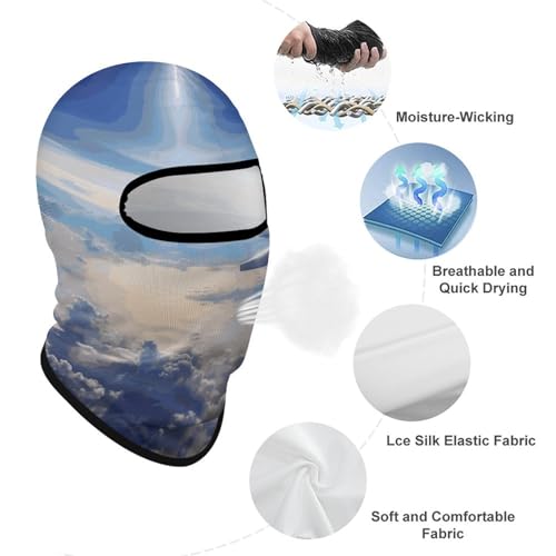 Balaclava para hombre y mujer, máscara para esquiar, cubreboca completo con diseño de cielo y avión, ideal para ciclismo miniatura 3