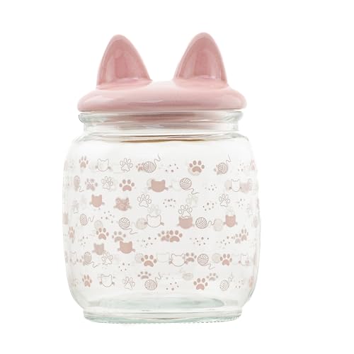 10 Strawberry Street Cat Ears Pet Treat Canister Pink