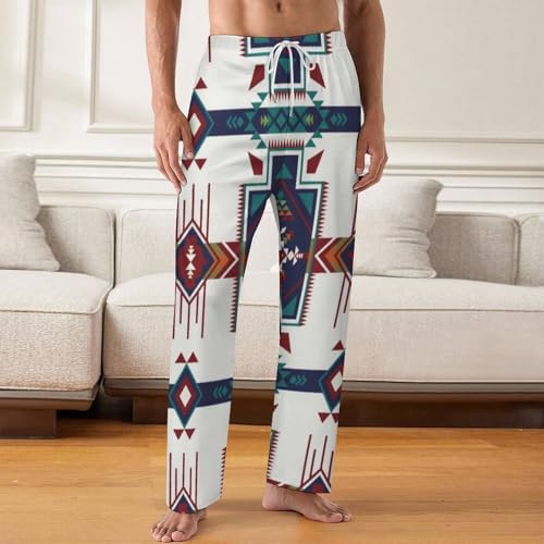 Native American Pattern Comfy Pajama Pants Adjustable Sleepwear Beach Pants for Men2