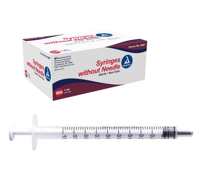 AmeriCan Goods 50/Pack Dental Plastic Syringes with Luer Lock Tip (No Needle) Oral Use Dental Steril Syringes Packed Individually (30cc-50bx)