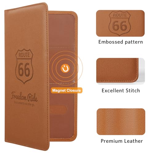 Image of CoBak Car Registration and Insurance Holder | Vehicle Glove Box Organizer, Auto Truck Compartment Document Case with Magnetic Closure for Insurance & Driver License