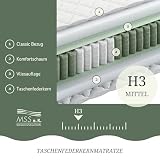 MSS e.K. Medic Taschenfederkernmatratze 90 x 200 cm H3 | 7-Zonen orthopädische Matratze | 20 cm Höhe (Kernhöhe 19 cm) | ergonomischer Komfortschaum | Oeko-TEX | Microfaser-Bezug | Made in Germany