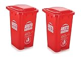 Aristo Plastic Pedal Garbage Waste Dustbin 70 LTR RED & RED