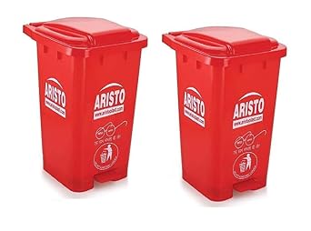 Aristo Plastic Pedal Garbage Waste Dustbin 70L Combo