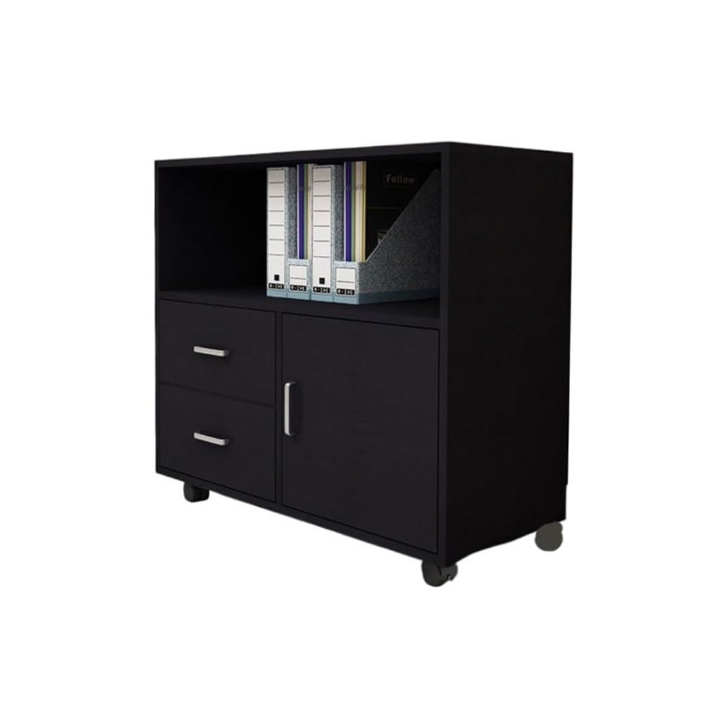 Aioneer Black File Cabinet Mobile Low Cabinet Thickened Back File Cabinet Data Cabinet Office Storage Cabinet Printer Cabinet With Wheels Filing Cabinet