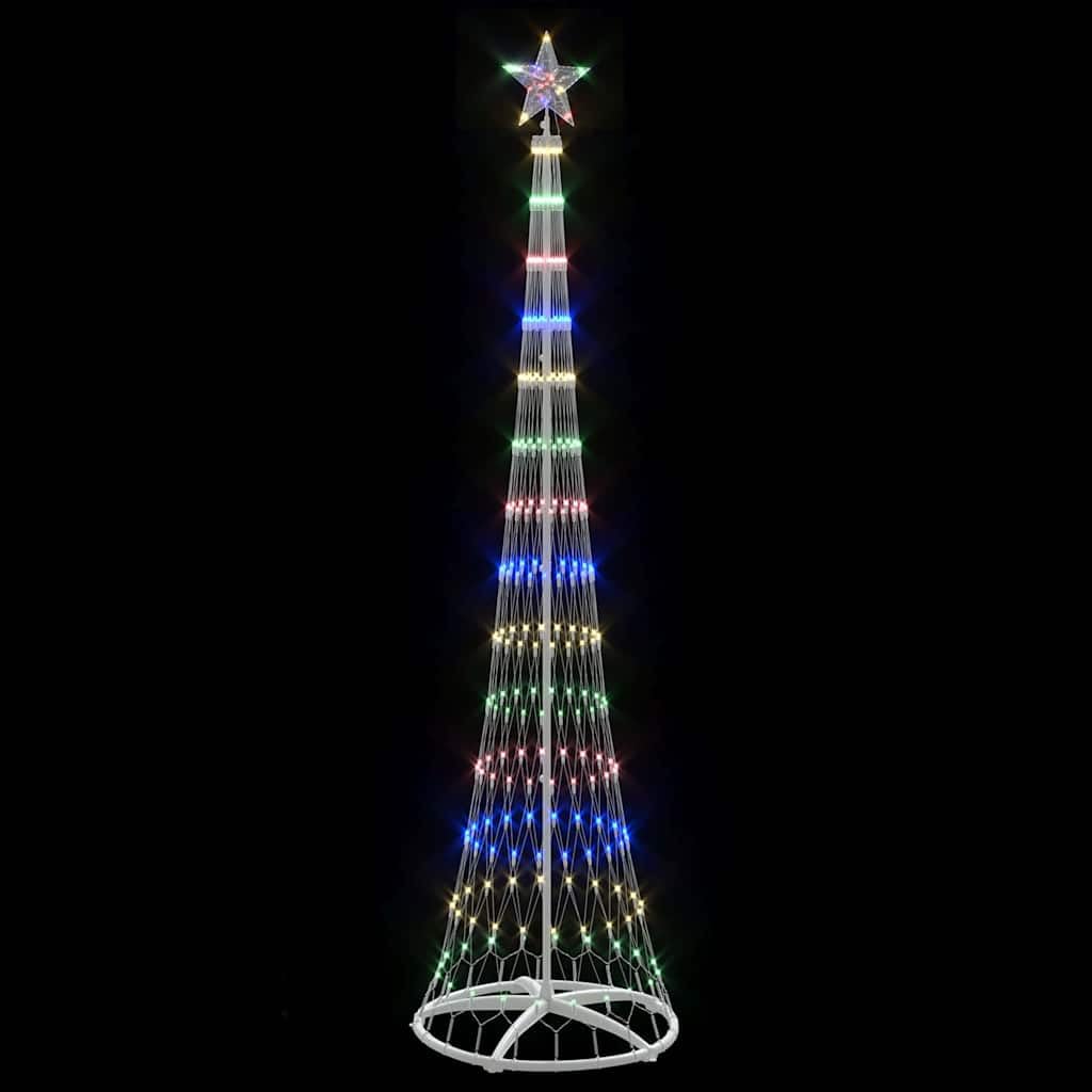 Choinka LED, wielokolorowa, wysokość 250 cm, metal ze stojakiem, 290 świateł, 8 trybów, do użytku wewnątrz i na zewnątrz, trwała, łatwy montaż