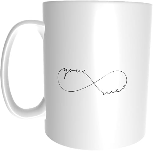 Pandok White Ceramic Mug - People - Love : Infinity Symbol Forming The Words 'You' And 'Me' - Single Mug